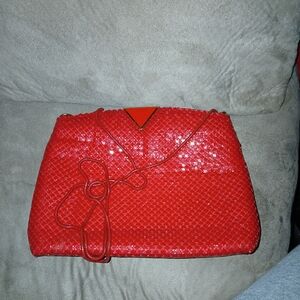 Vintage Red Sequin Evening Shoulder Bag